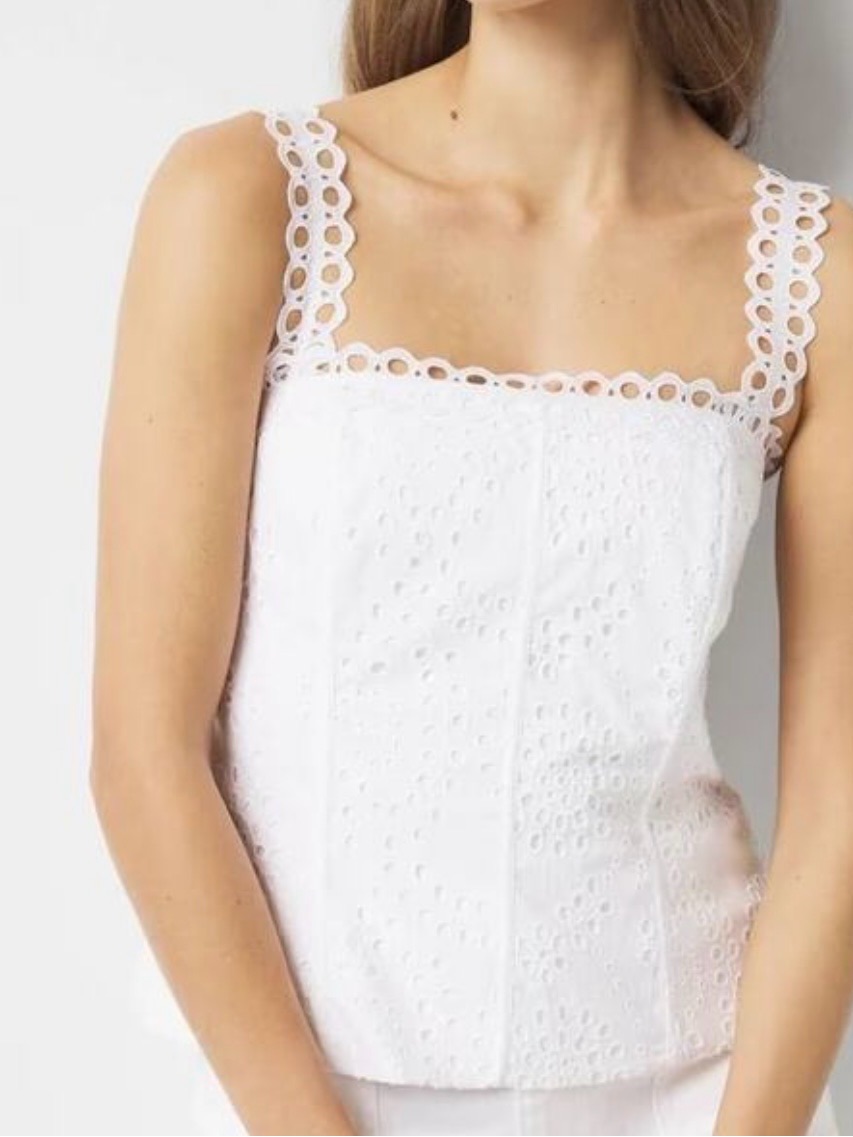 White House Black Market Eyelet Corset Tank Top 10